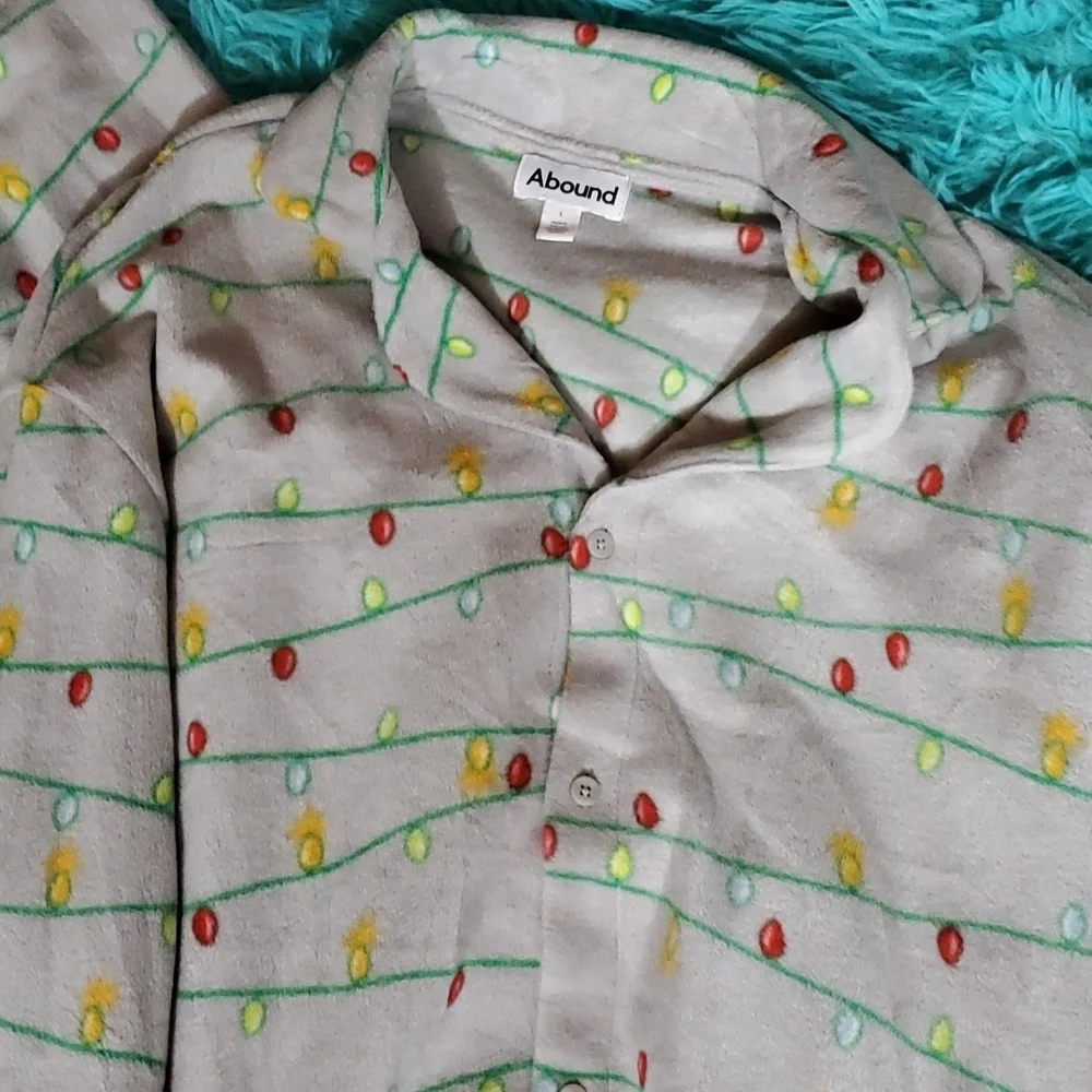 Abound Flannel Christmas Lights 2PC Pajama Set